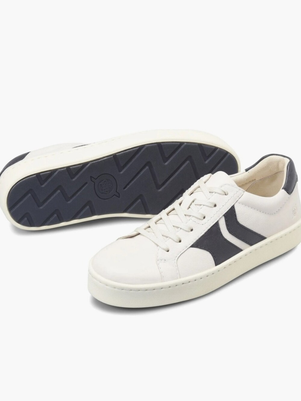 Born Beck Tie Men’s White Leather Sneaker with Navy Accents